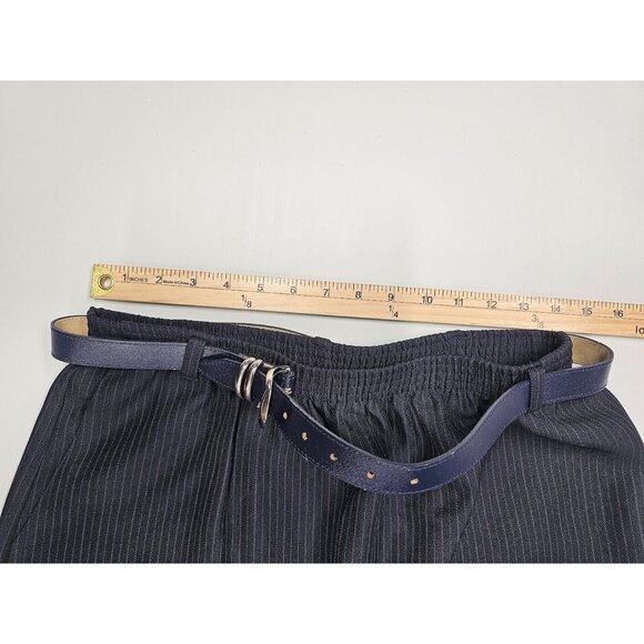 VTG Alfred Dunner Pencil Skirt Womens Size 16 Navy Striped Belted Skirt NWT - Picture 6 of 7